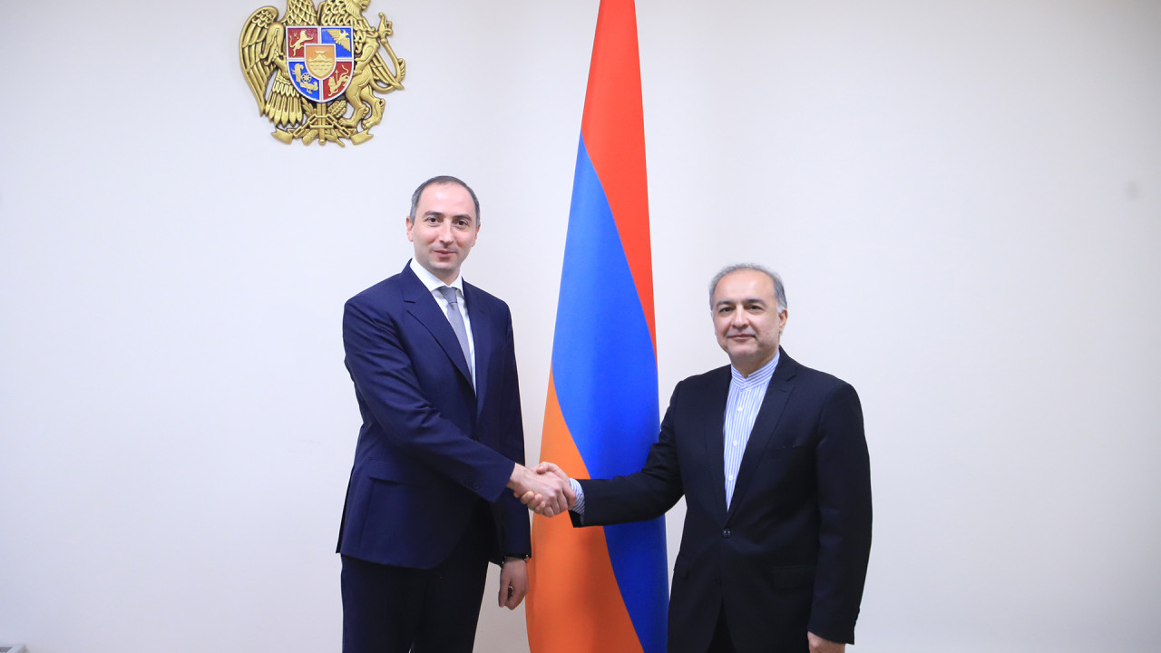 Minister Robert Khachatryan received the newly appointed Ambassador of Iran Mehdi Sobhani